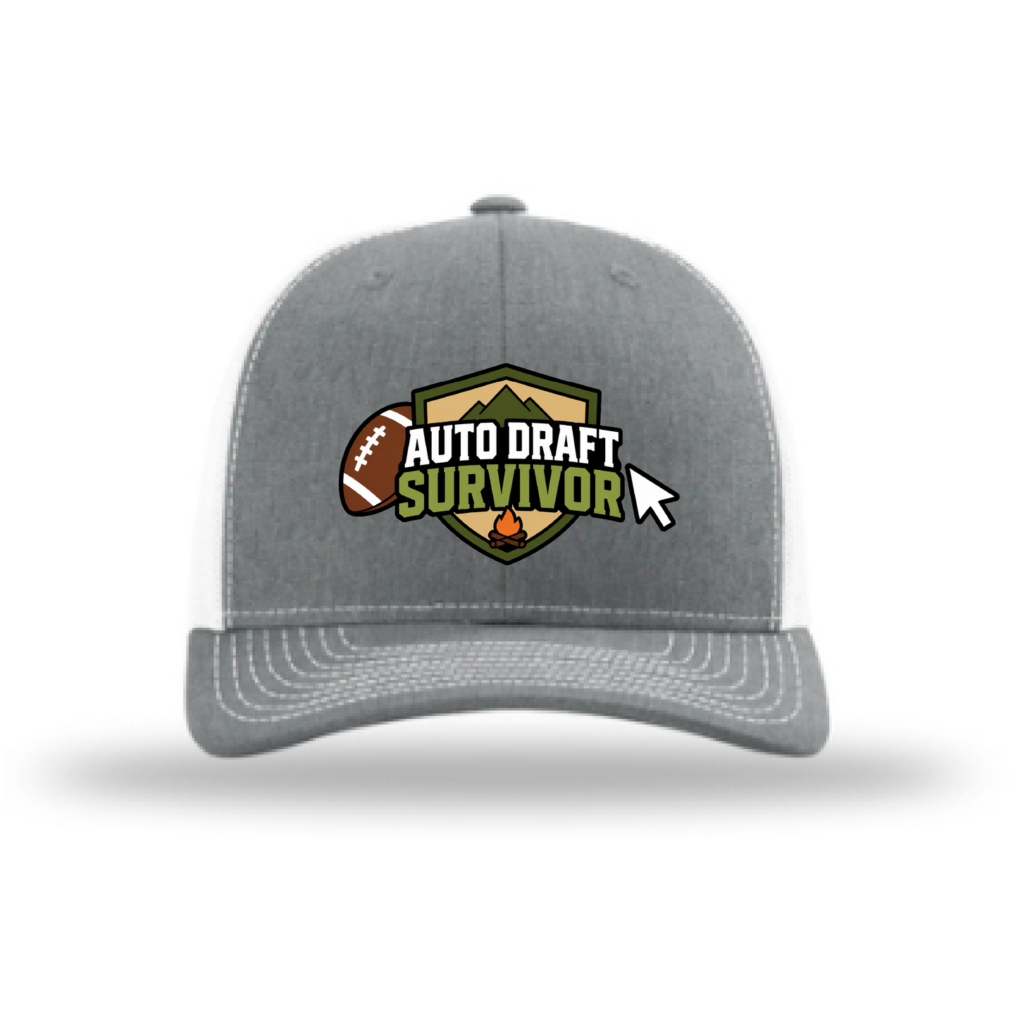 Auto Draft Survivor fantasy football Richardson 112 hat in Heather Grey/White
