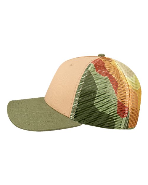 LOCALE Plain Front Five-Panel Trucker Cap 5PTKRS