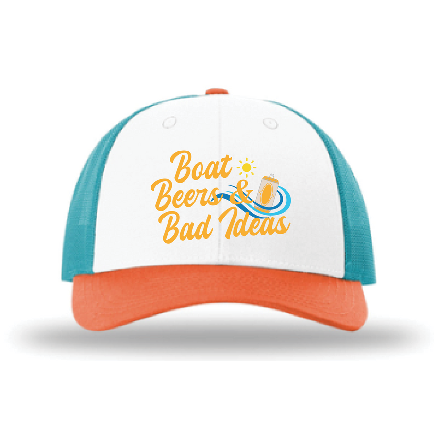 Boat Beers & Bad Ideas Richardson 115 White Hawaiian Blue Pale Orange Beach Hat