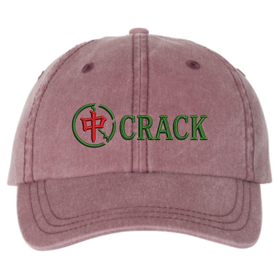 CRACK Mahjong Pigment-Dyed Hat – Maroon
