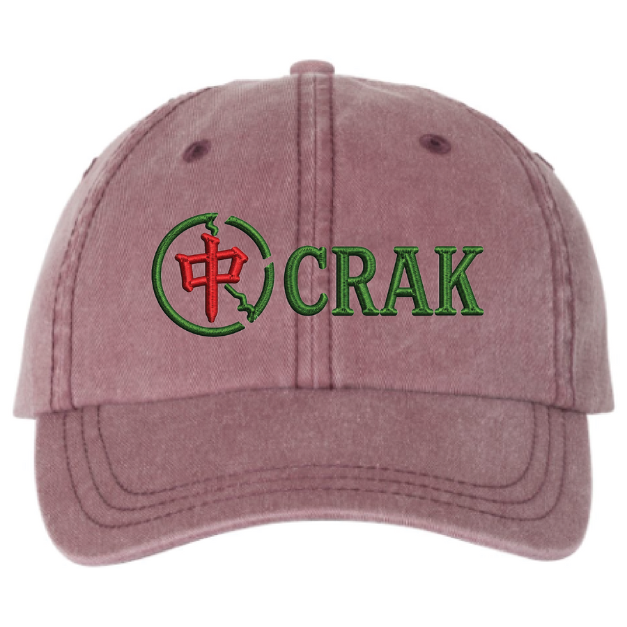 CRACK Mahjong Pigment-Dyed Hat – Maroon