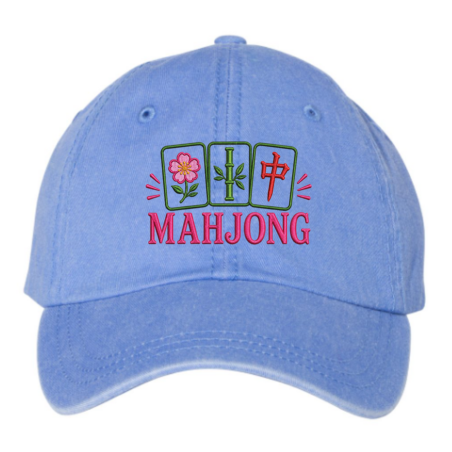 Mahjong Tiles Pigment-Dyed Hat – Periwinkle