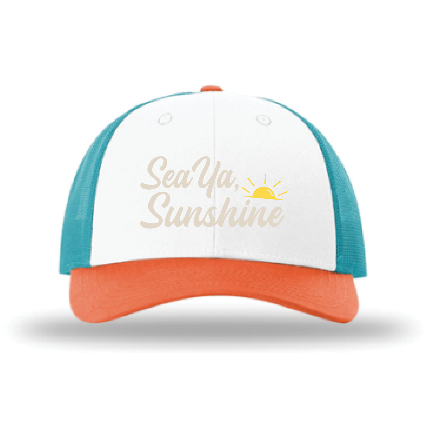 Sea Ya Sunshine Richardson 115 White Hawaiian Blue Pale Orange Beach Hat